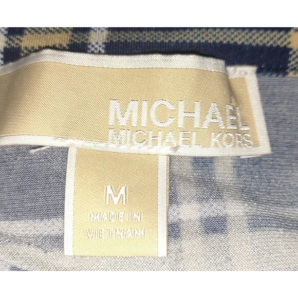 Michael Kors Plaid Dress Womens Medium Blue Tan Preppy Academia School Girl - Picture 7 of 16